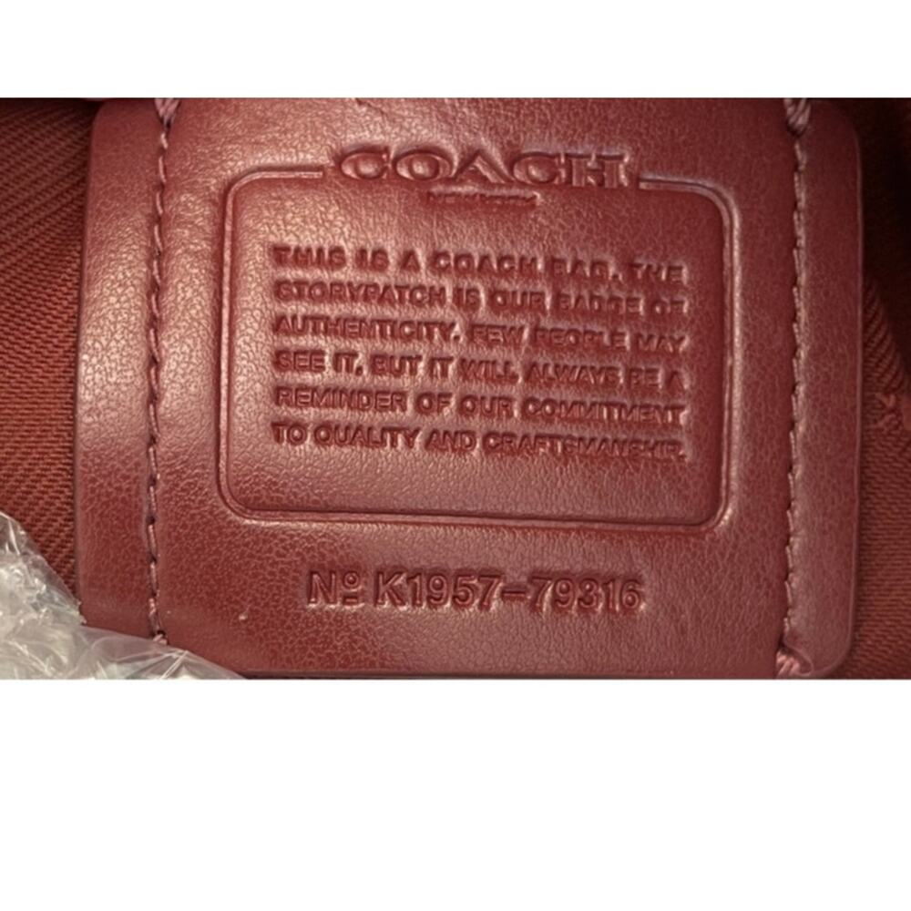 COACH Elise Coral Pebbled Leather Top Zip Medium Satchel Bag Pre-Owned - Picture 11 of 13